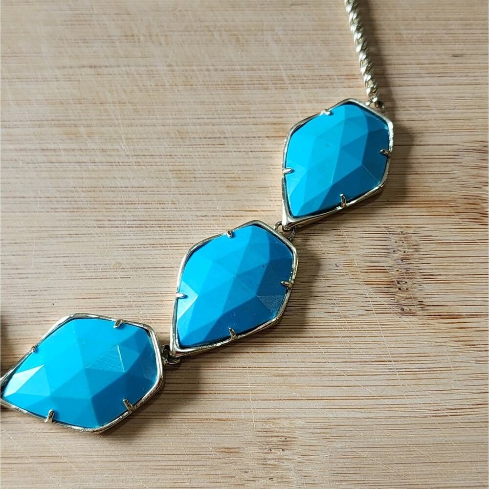 Kendra Scott Corley Conely connely? Necklace‎ gold and turquoise? - Picture 12 of 13